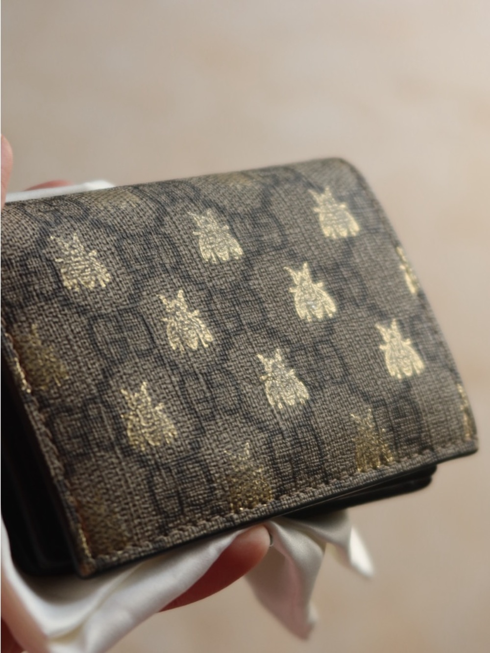 Gucci Animalier Bee GG Monogram Wallet